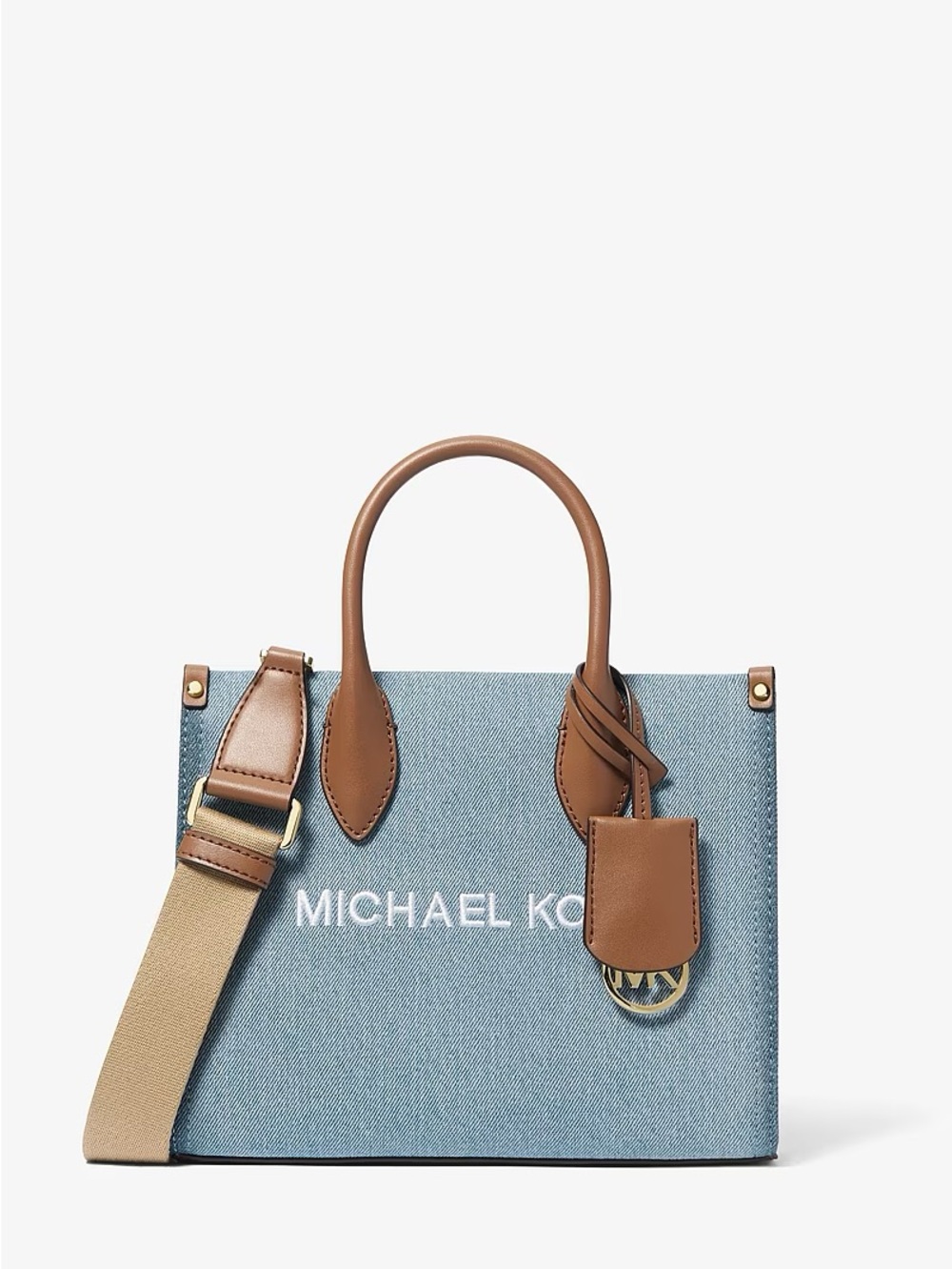 BRAND NEW WITH TAG MICHAEL KORS MIRELLA DENIM TOP HANDLE SATCHEL